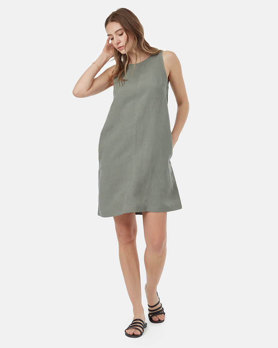 Tentree Women's TreeLinen A-Line Dress - Agave Green
