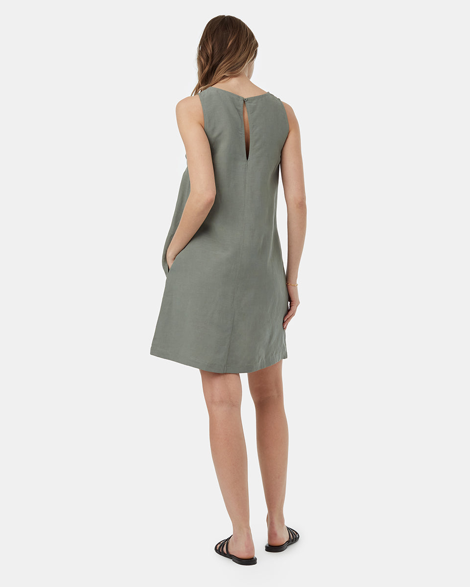 Tentree Women's TreeLinen A-Line Dress - Agave Green