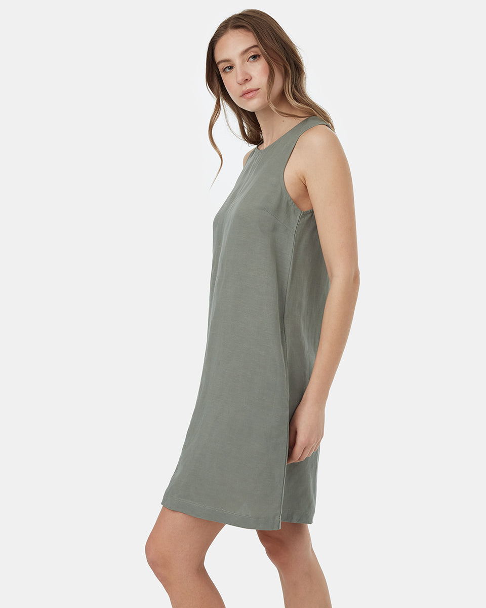 Tentree Women's TreeLinen A-Line Dress - Agave Green