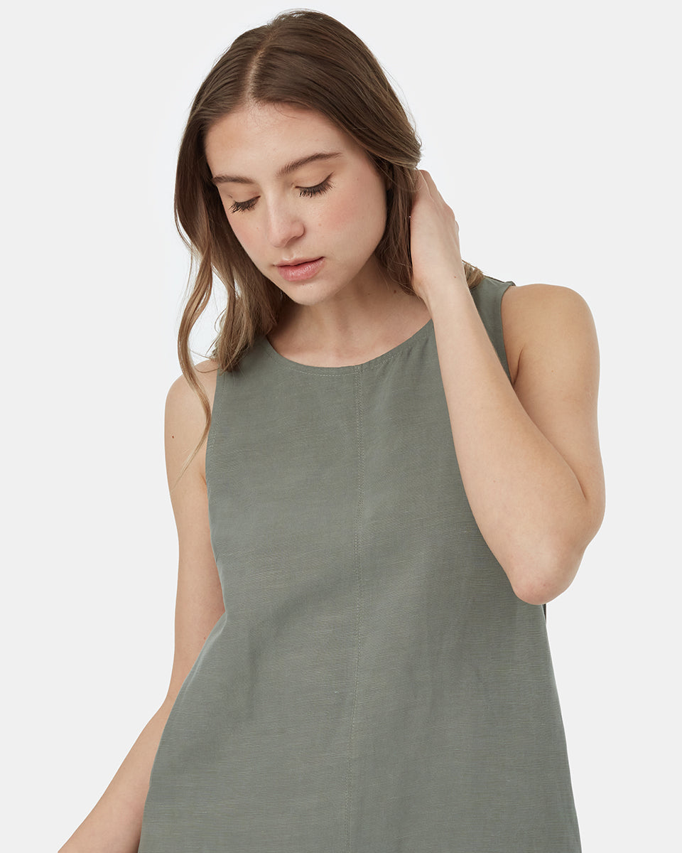 Tentree Women's TreeLinen A-Line Dress - Agave Green