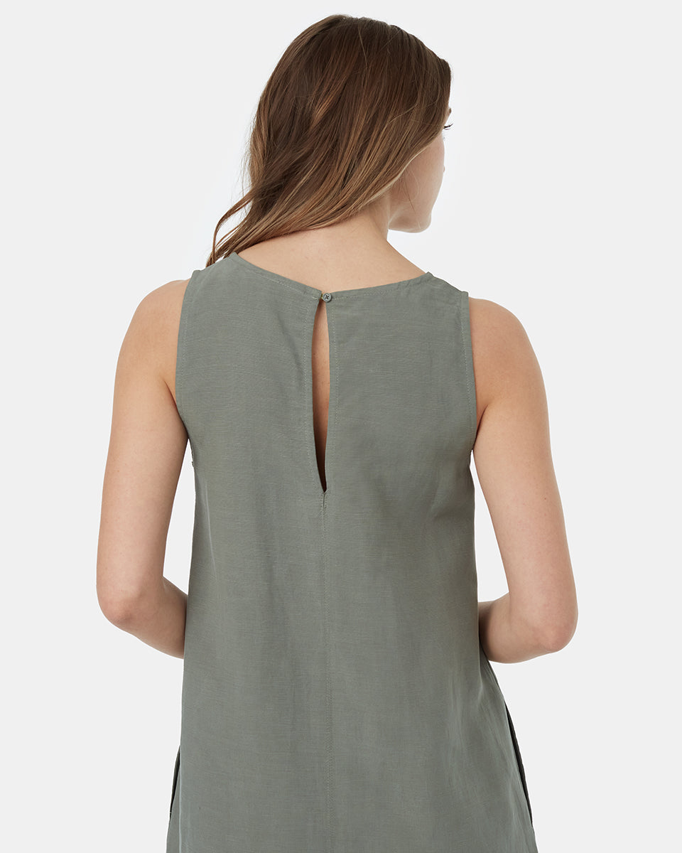 Tentree Women's TreeLinen A-Line Dress - Agave Green