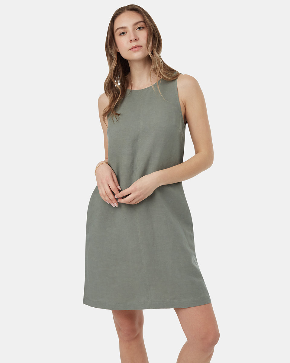 Tentree Women's TreeLinen A-Line Dress - Agave Green