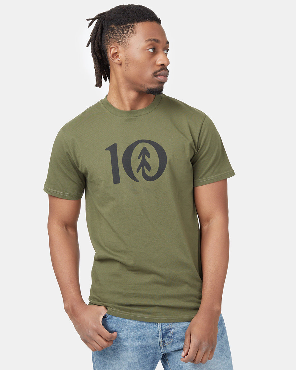 Tentree Ten T-Shirt - Olive Night Green