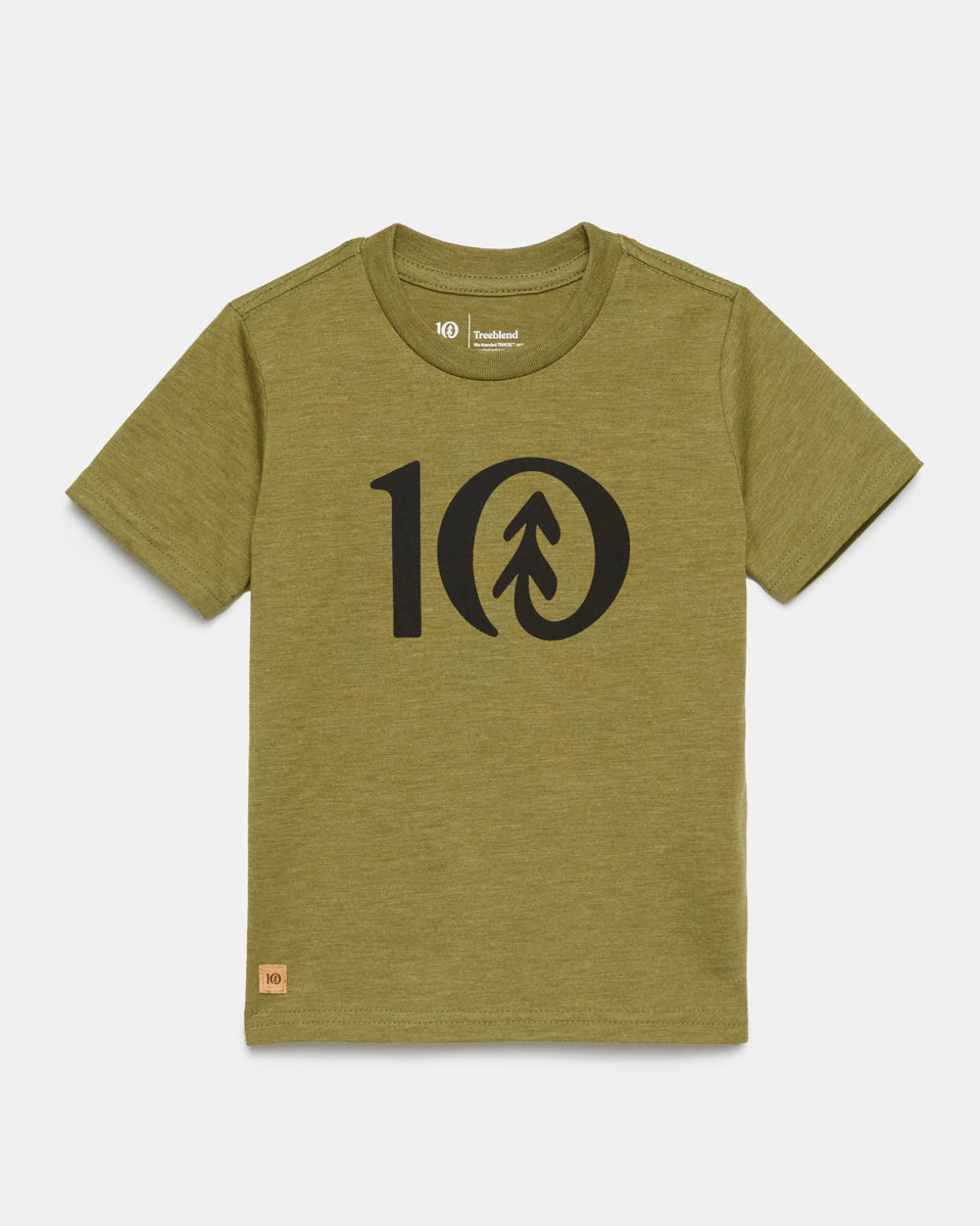 Tentree Kids Logo T-Shirt - Olive Branch Heather