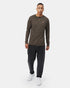 Tentree TreeBlend Baker Henley Longsleeve - Black Olive Green