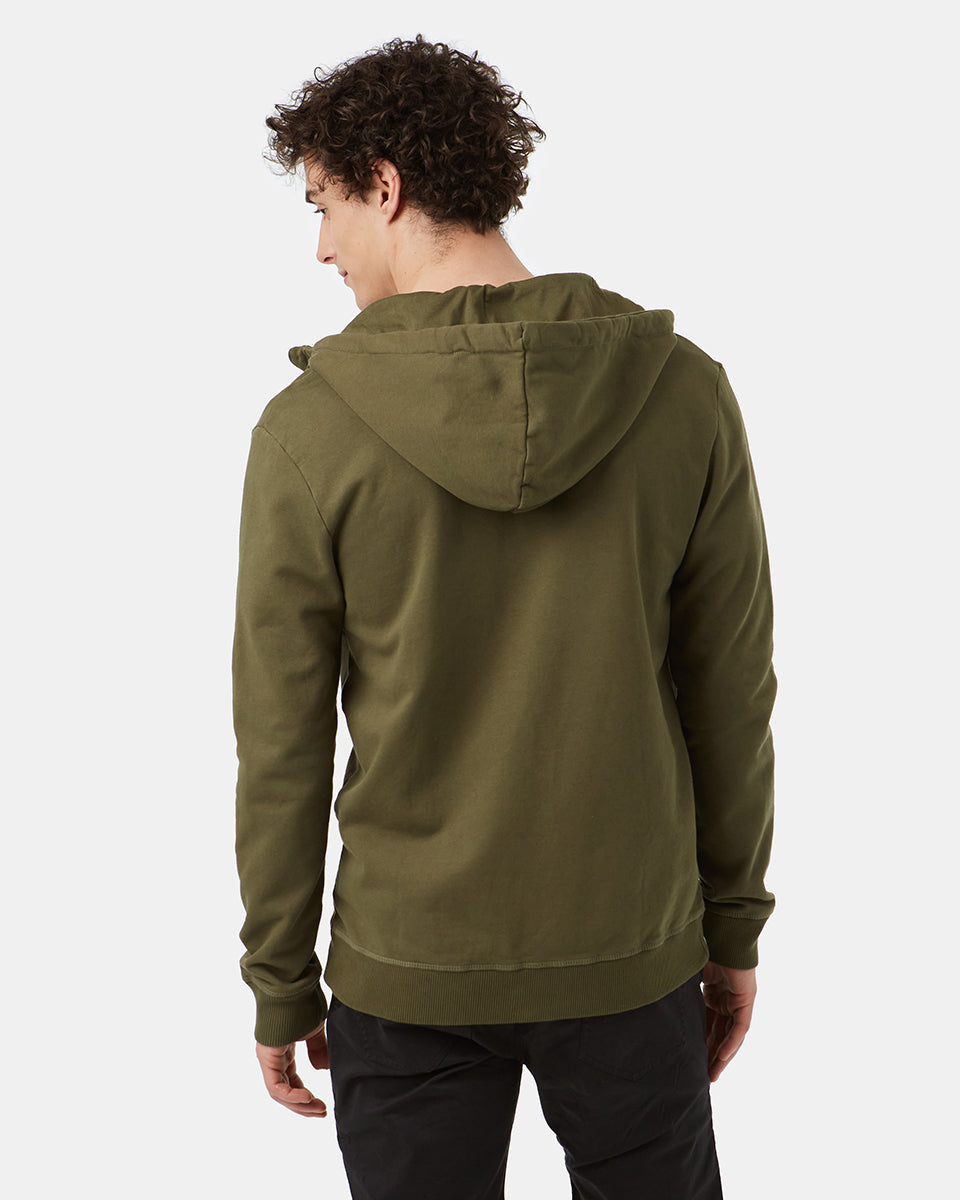 Tentree Organic Cotton Zip Hoodie - Olive Night Green