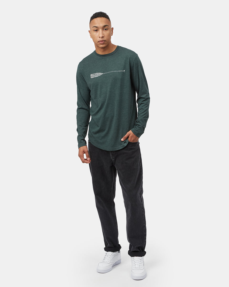 Tentree Cove Longsleeve - Dark Forest Green Heather