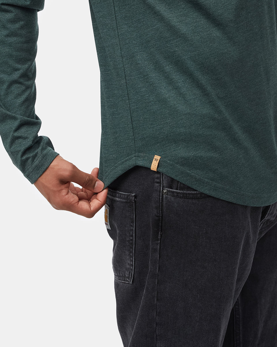 Tentree Cove Longsleeve - Dark Forest Green Heather