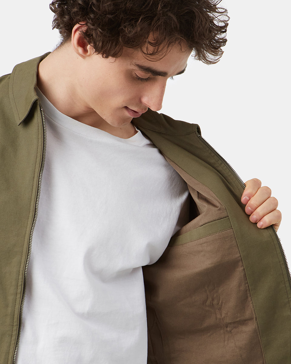 Tentree Harrington Jacket - Olive Night Green