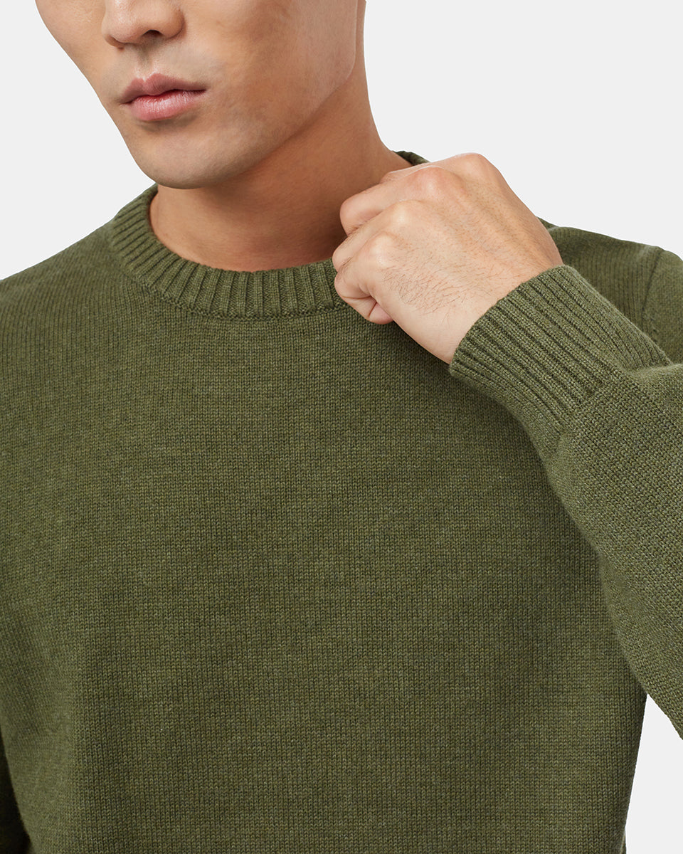 Tentree Highline Crew Sweater - Olive Night Green