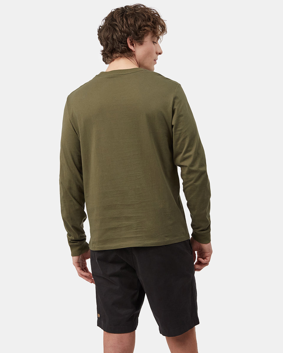 Tentree Organic Cotton Pocket Longsleeve - Olive Night Green