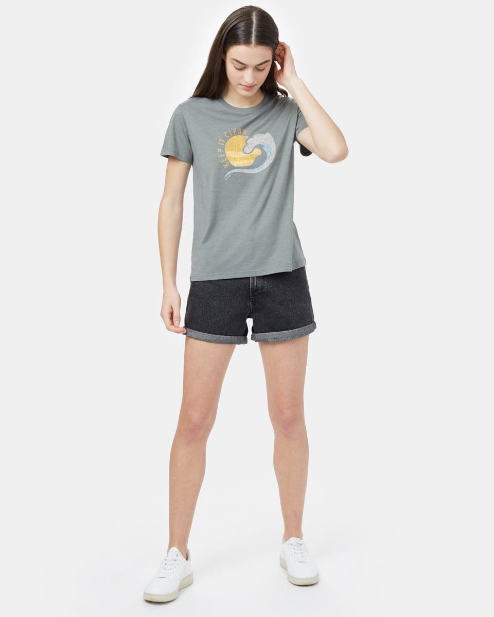 Tentree Keep It Clean T-Shirt - Agave Green Heather