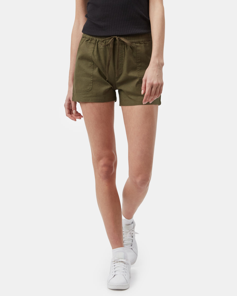 Tentree Hemp Stretch Instow Short - Olive Night Green