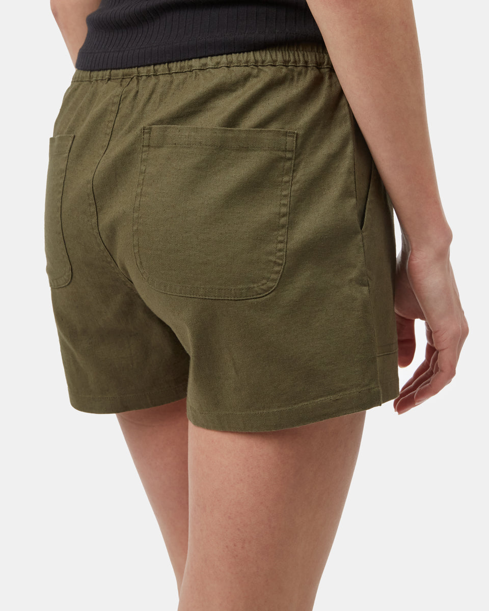Tentree Hemp Stretch Instow Short - Olive Night Green