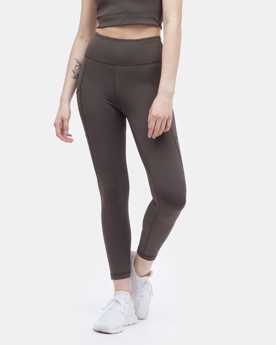 Tentree InMotion 7/8 Pocket Legging - Black Olive Green