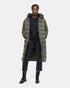 Tentree Lookout Long Puffer - Black Olive Green