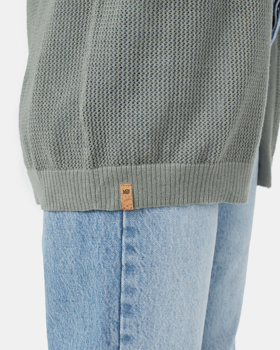 Tentree Highline Shortsleeve Cardigan - Agave Green
