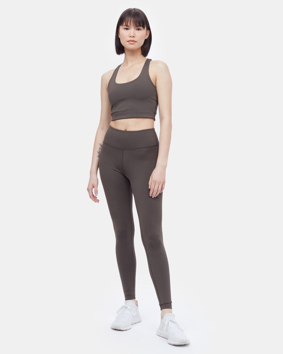 Tentree InMotion Longline Active Bra - Black Olive Green