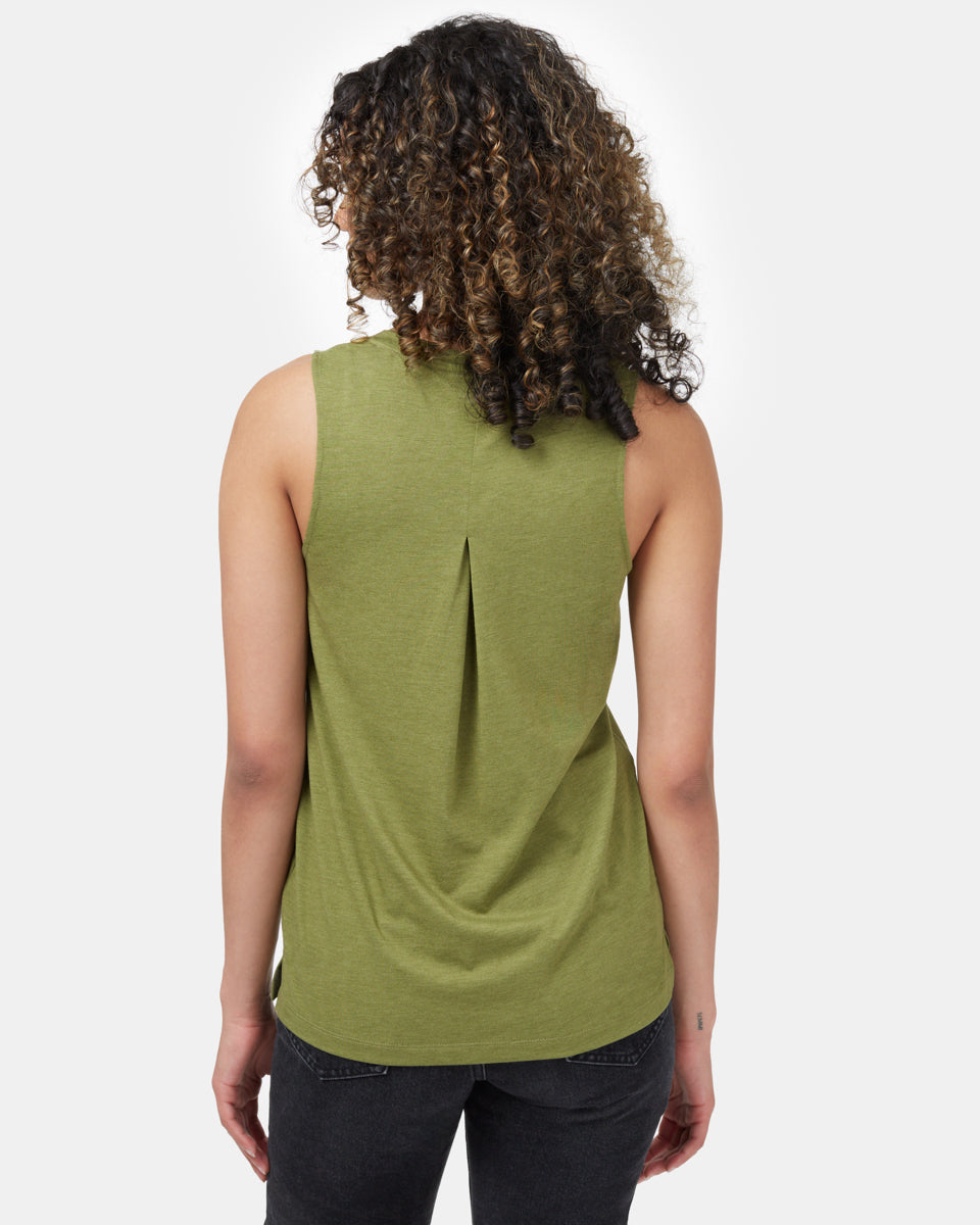 Tentree TreeBlend V-Neck Tank - Olive Branch