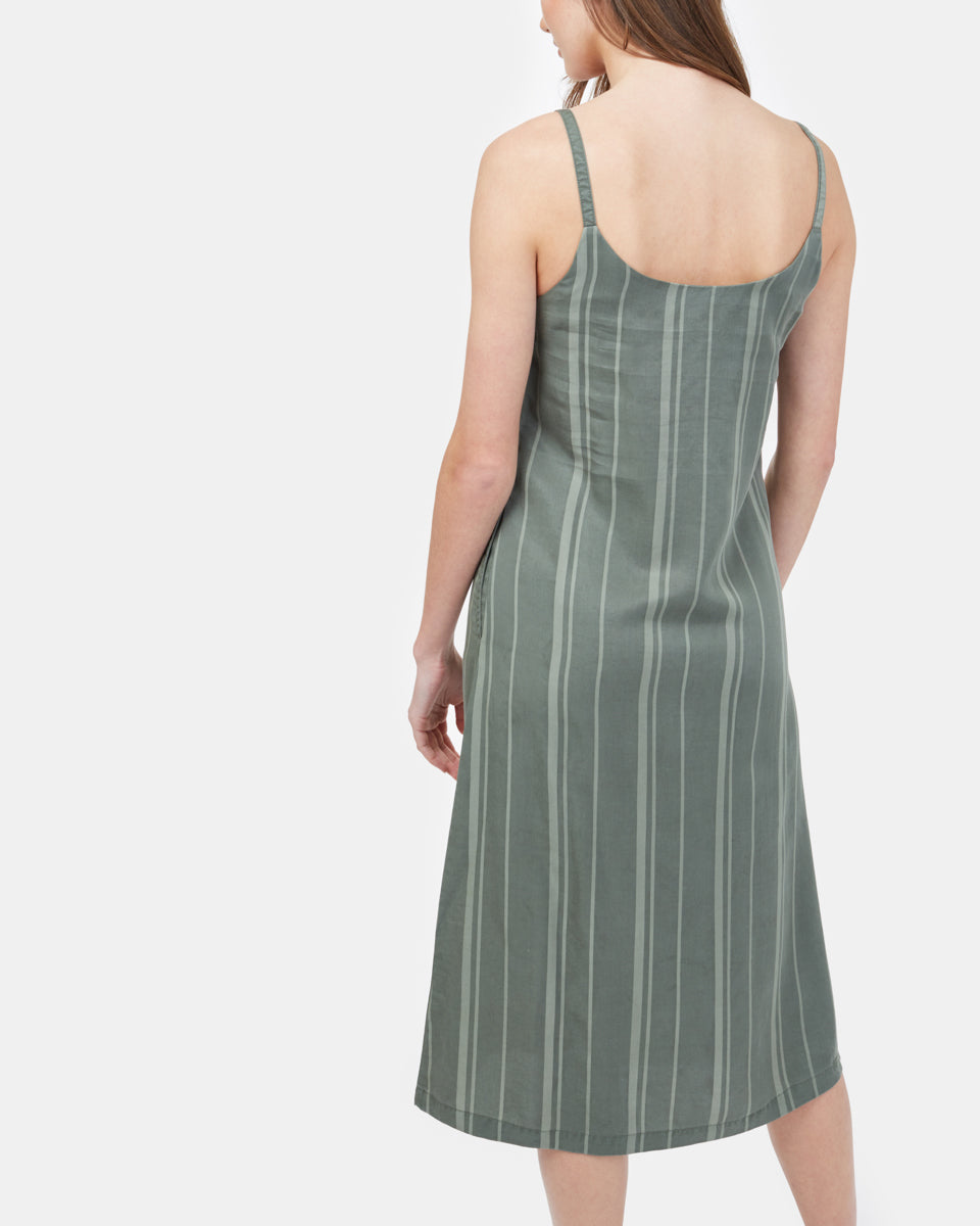 Tentree Breeze Dress - Agave Green Breeze Stripe