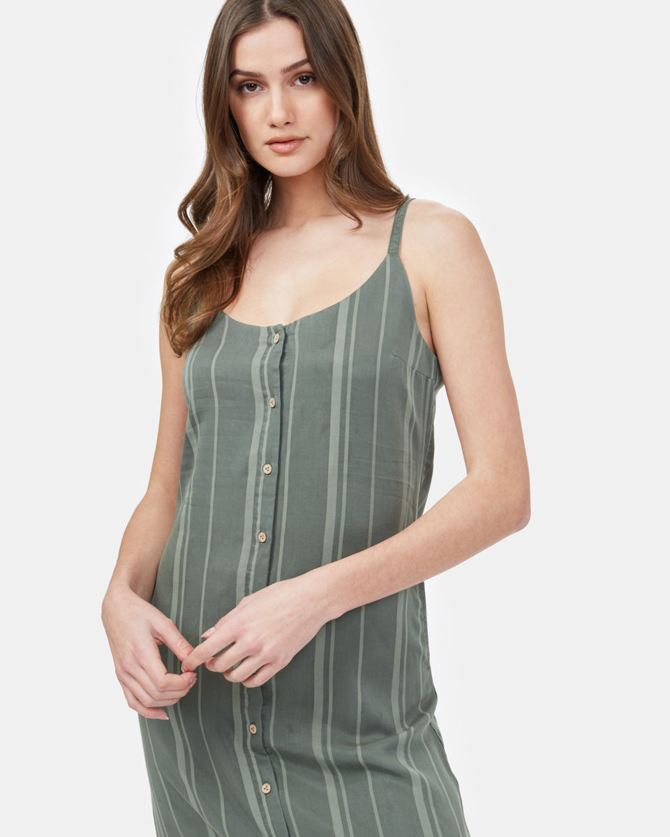 Tentree Breeze Dress - Agave Green Breeze Stripe