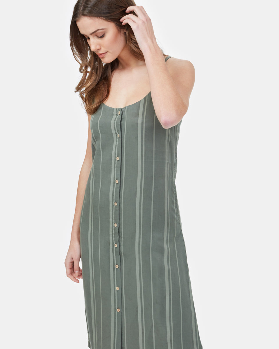 Tentree Breeze Dress - Agave Green Breeze Stripe
