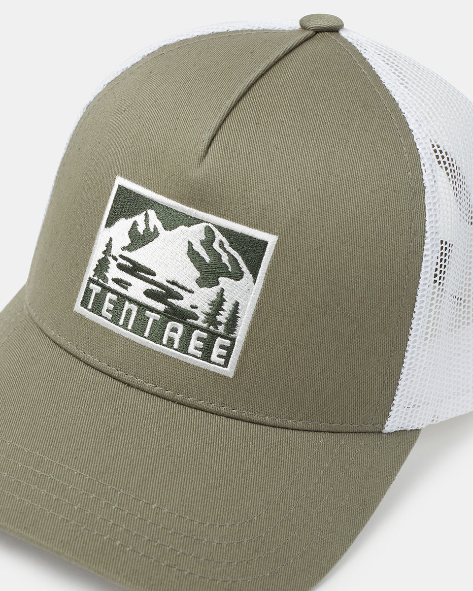 Tentree Adventure Patch Altitude Hat - Deep Lichen Green Cloud White