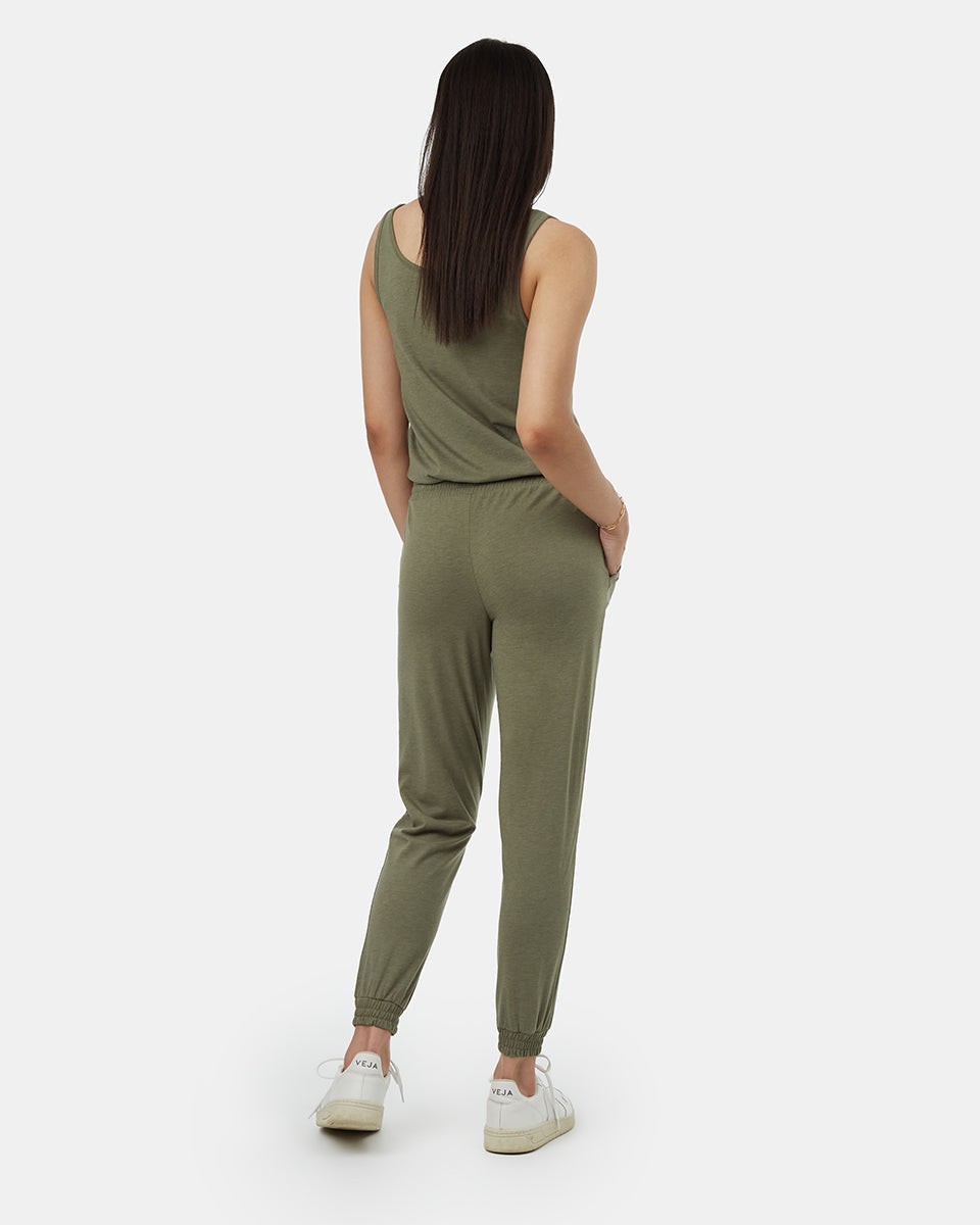 Tentree Women's Knit Tank Jumpsuit - Deep Lichen Green