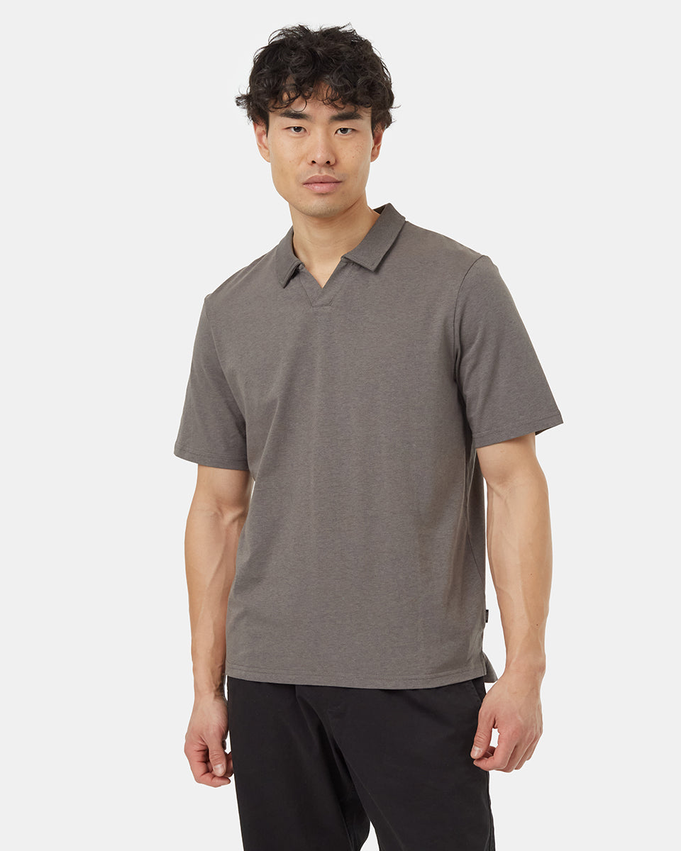 Tentree Men's SeaBlend Relaxed Polo - Granite Grey