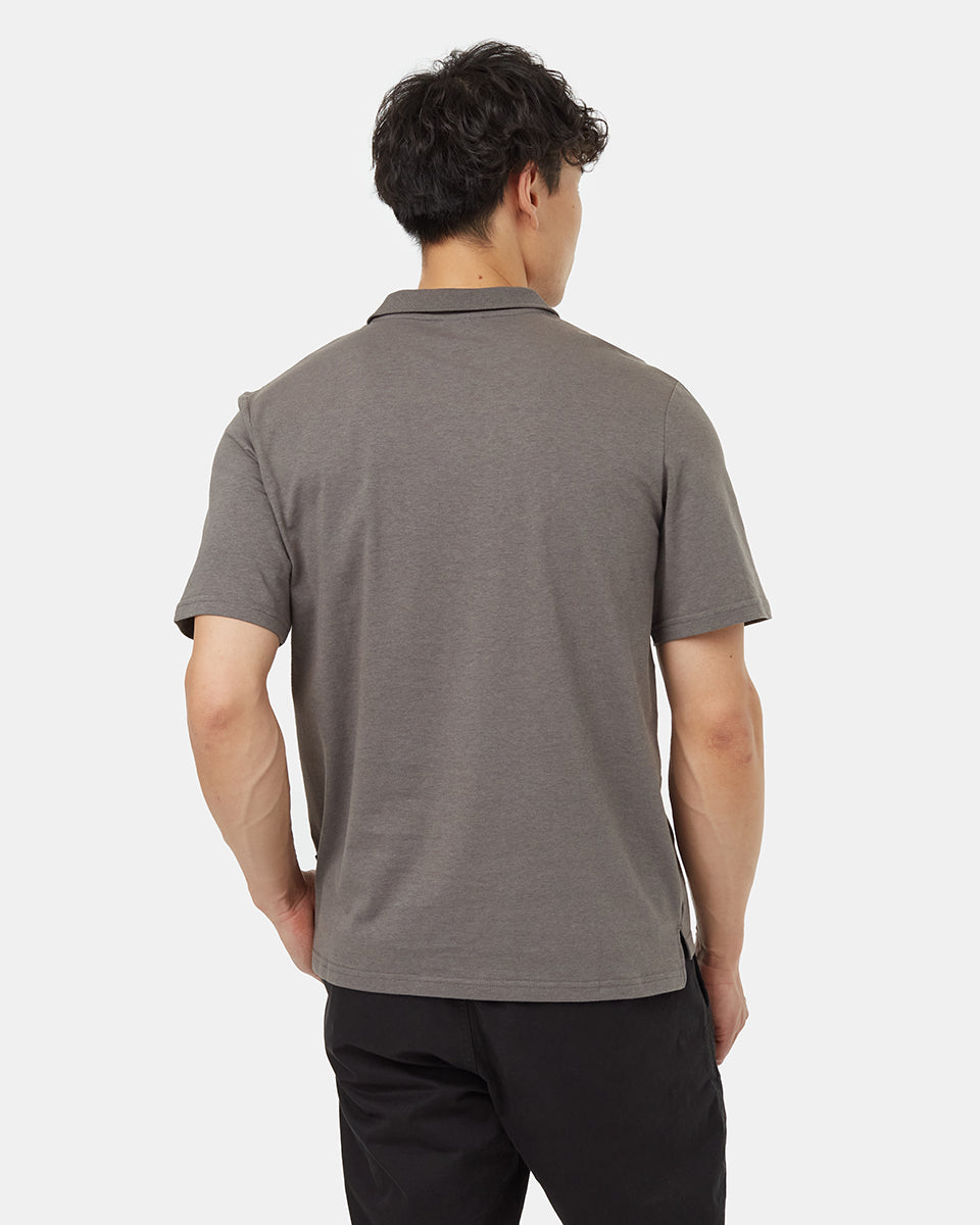 Tentree Men's SeaBlend Relaxed Polo - Granite Grey