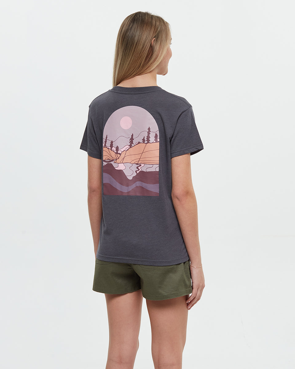 Tentree Women's Emerald Edge Arch T-Shirt - Graphite Moonscape