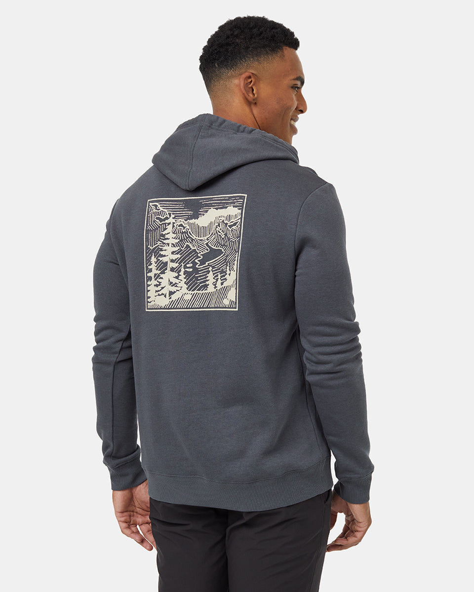 Tentree Men's Etched Mountain Hoodie - Graphite Pale Oak
