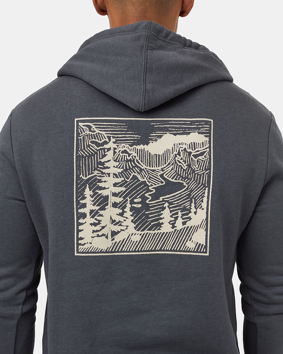 Tentree Men's Etched Mountain Hoodie - Graphite Pale Oak