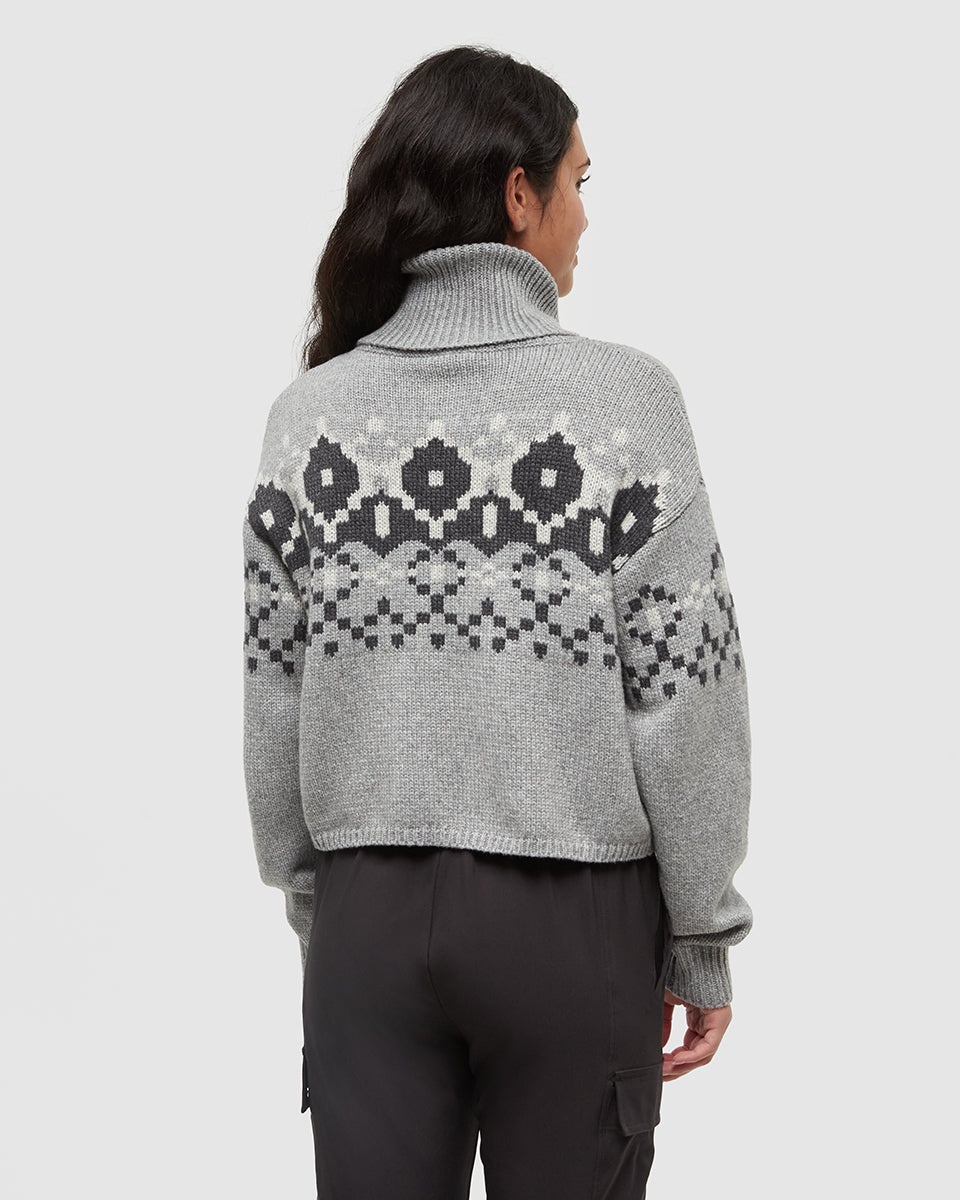 Tentree Women's Moray Sweater - Harbour Grey Heather Dark Grey Heather Light Grey Heather