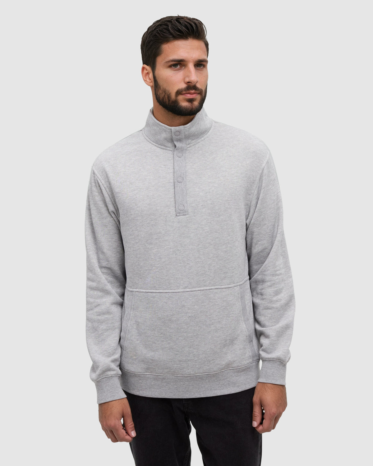 Tentree Men's Howson 1/4 Snap - Harbour Grey Heather