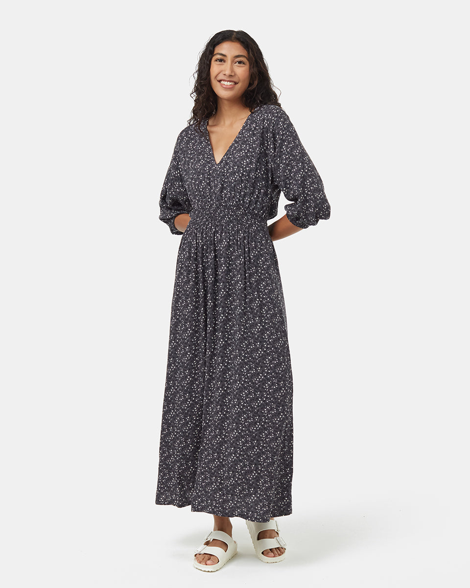 Tentree Women's EcoWoven Crepe Maxi Dress - Graphite Flourish Floral