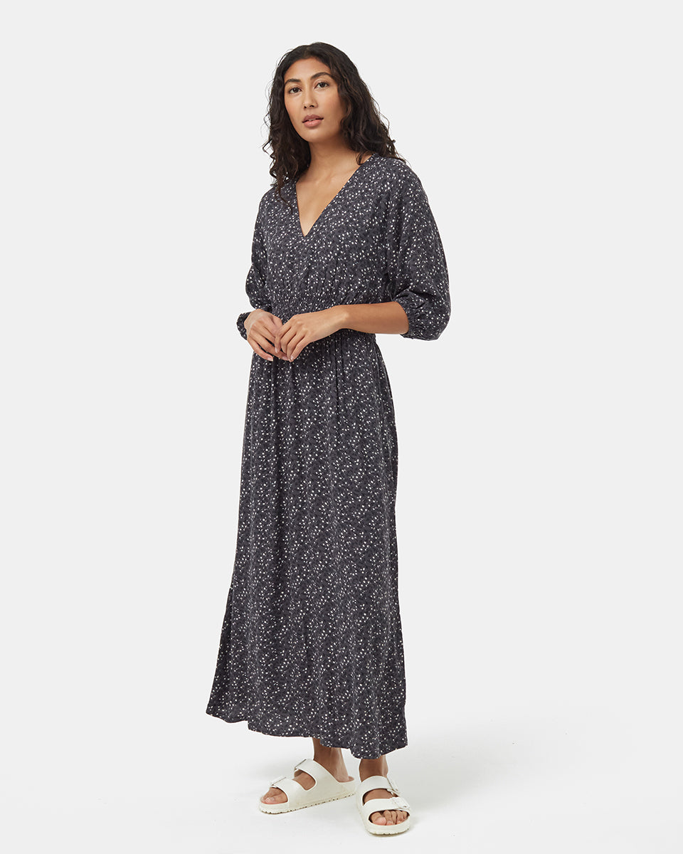 Tentree Women's EcoWoven Crepe Maxi Dress - Graphite Flourish Floral