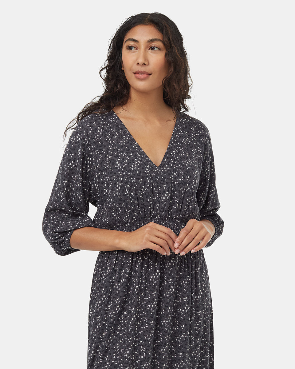 Tentree Women's EcoWoven Crepe Maxi Dress - Graphite Flourish Floral