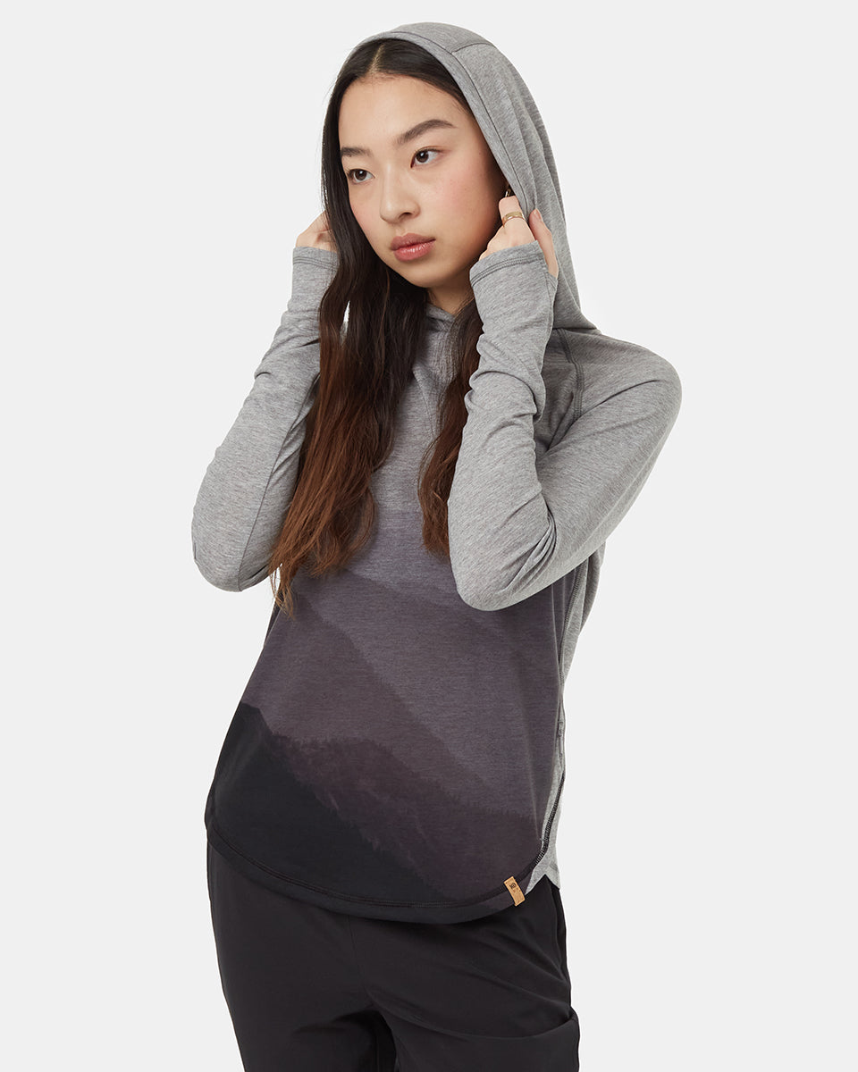 Tentree Women's InMotion Hoodie - Hi Rise Grey Heather Hi Rise Grey Mountain Sub