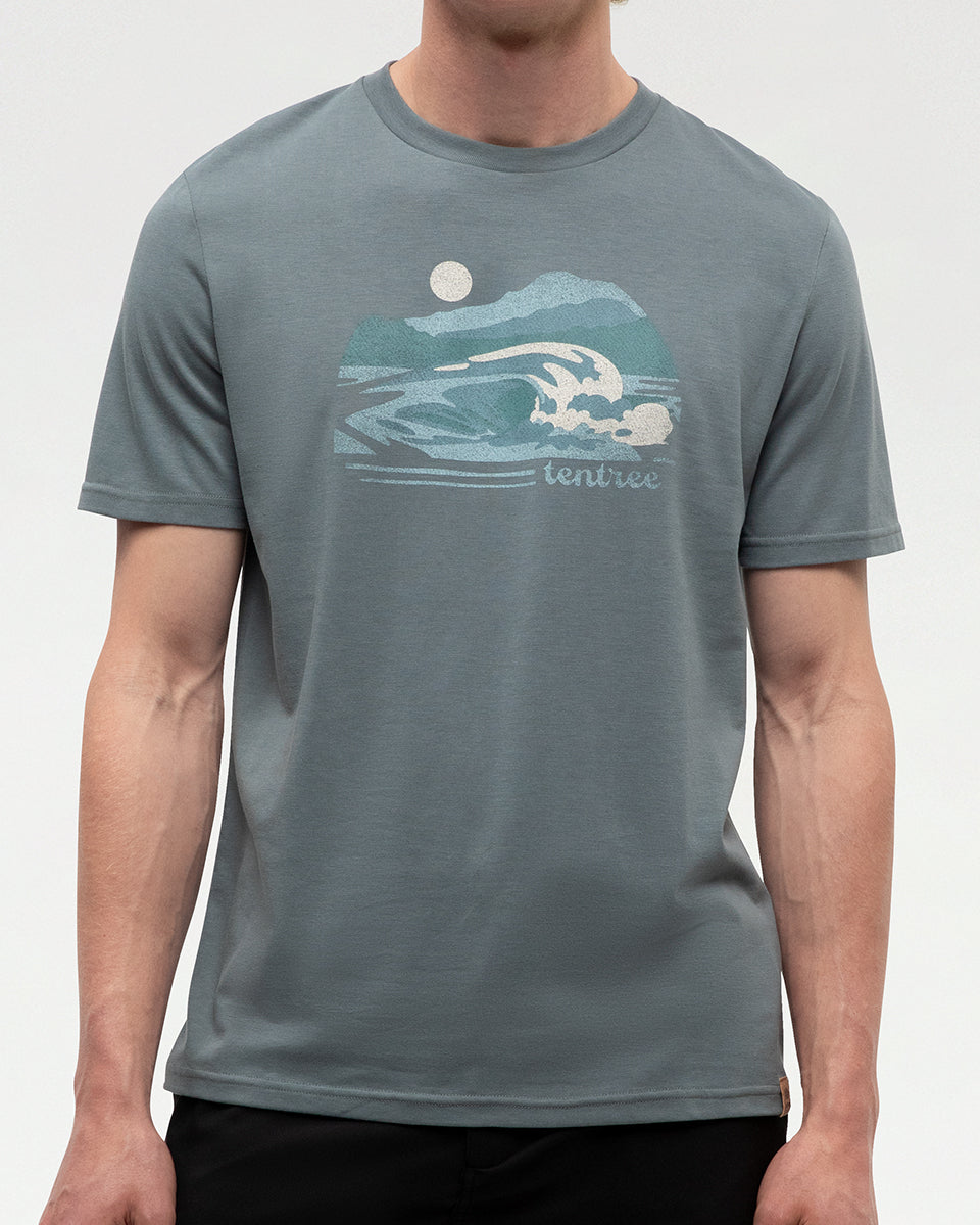 Tentree Men's Breaker T-Shirt - Anchor Grey Mineral Blue