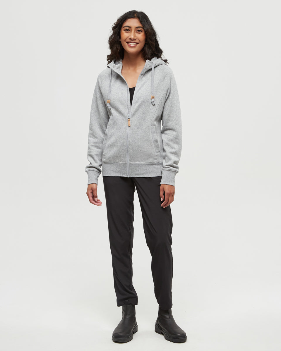 Tentree Women's Elm Zip Hoodie - Harbour Grey Heather