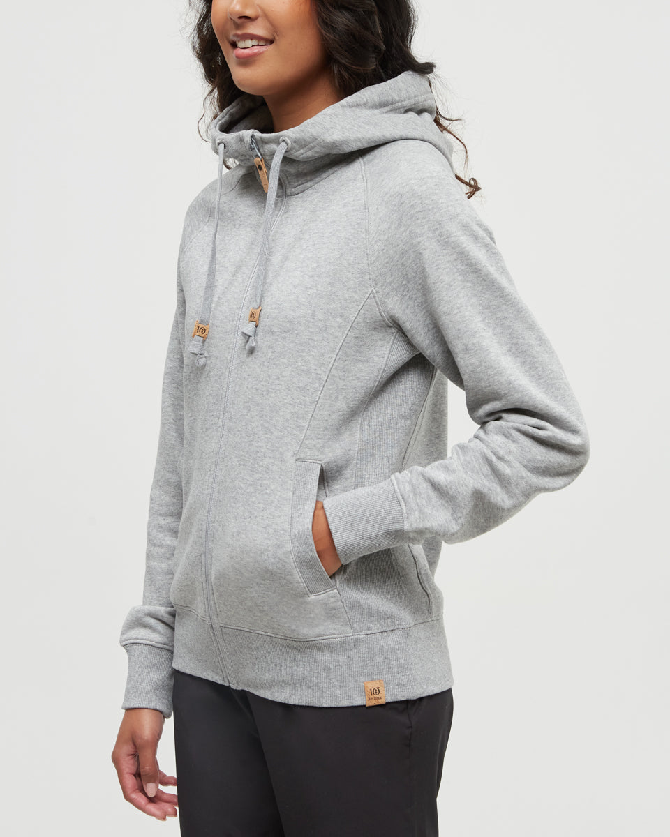 Tentree Women's Elm Zip Hoodie - Harbour Grey Heather