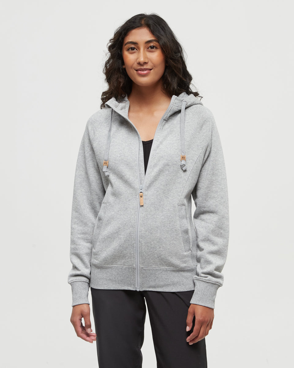 Tentree Women's Elm Zip Hoodie - Harbour Grey Heather