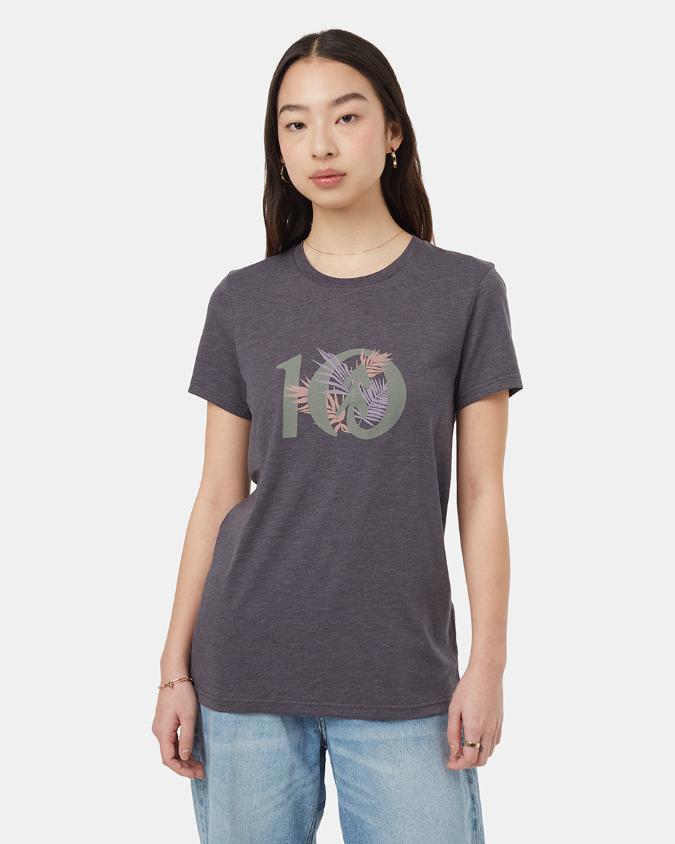 Tentree Tropical Ten T-Shirt - Periscope Grey Heather