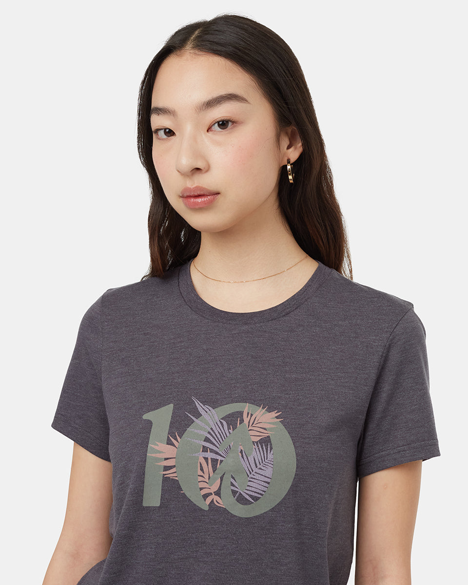 Tentree Tropical Ten T-Shirt - Periscope Grey Heather