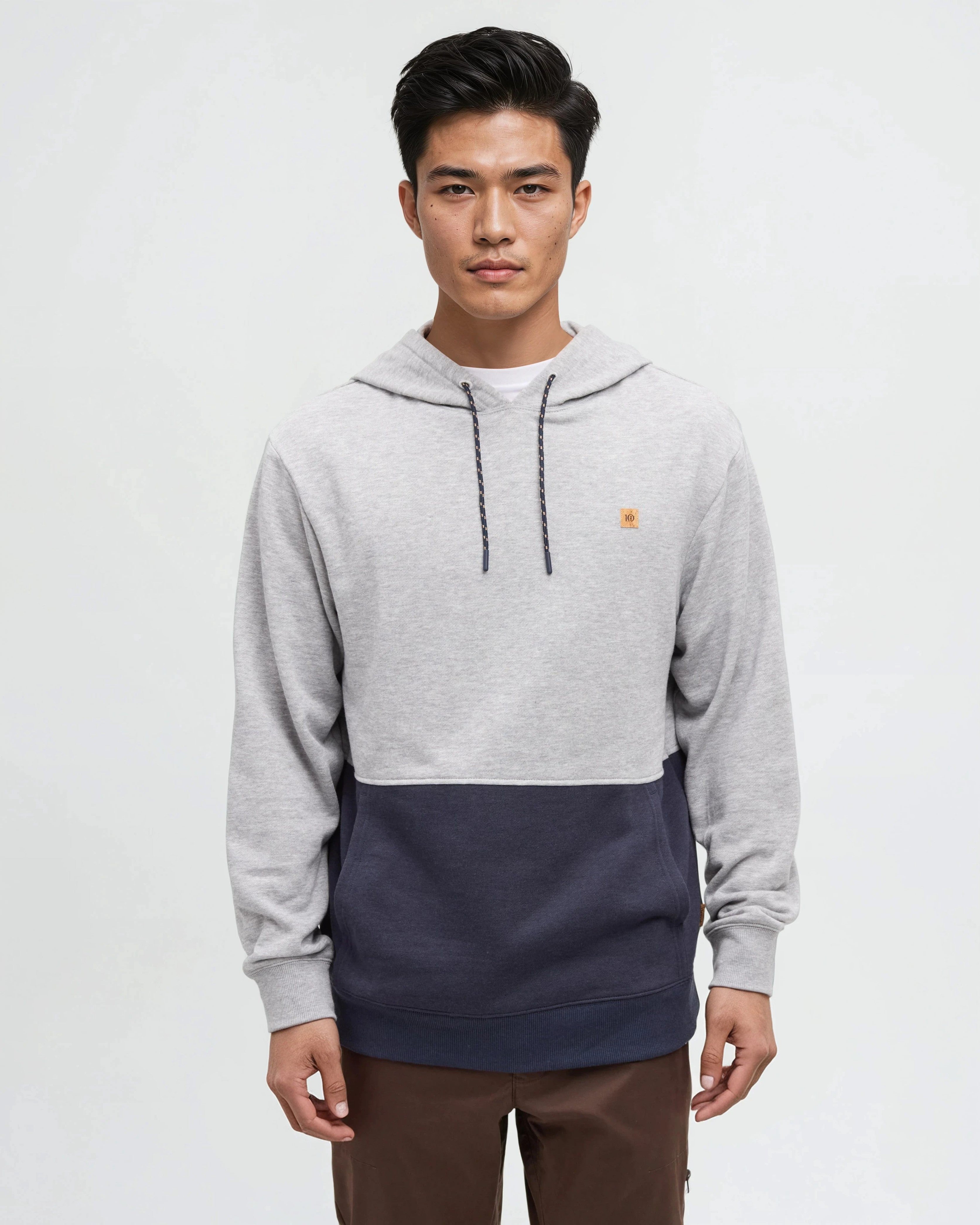 Tentree Men's Howson Hoodie - Harbour Grey Heather Midnight Blue