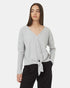Tentree Women's Treewaffle Tie Front Top - Hi Rise Grey Heather