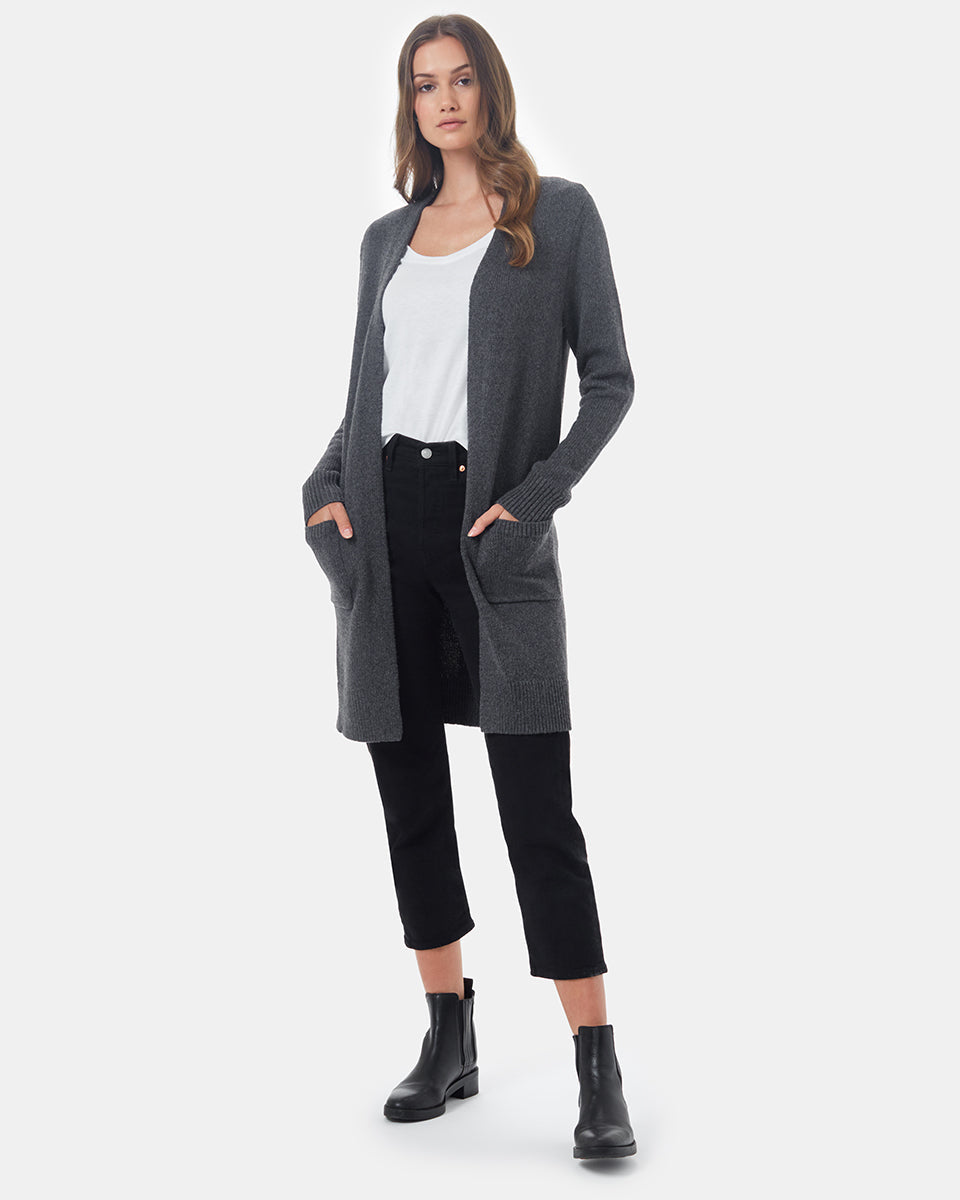 Tentree Highline Wool Cardigan - Dark Grey Heather