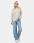 Tentree Women's French Terry Oversized Crew - Silver Cloud Grey
