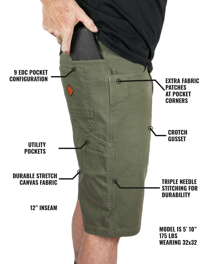 Off The Grid Surplus Havok Shorts 12" - Dark Olive